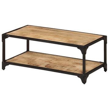 vidaXL Salontafel 90x45x35 cm massief ruw mangohout, Maison & Meubles, Tables | Tables d'appoint, Verzenden