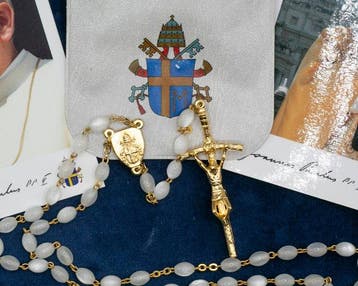 Paus Johannes Paulus II - Rozenkrans bij de audiëntie -