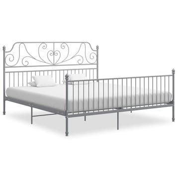 vidaXL Bedframe metaal grijs 180x200 cm, Verzenden, Nieuw
