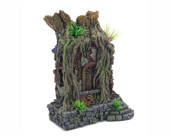 Vervallen muur met boomwortels OS-0015 - aquarium decoratie, Dieren en Toebehoren, Vissen | Aquaria en Toebehoren, Nieuw, Ophalen of Verzenden