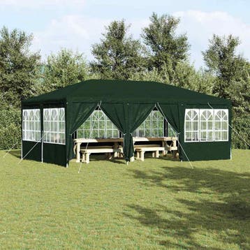 vidaXL Partytent 600 x 400 x 266 cm Groen Polyetheen, Tuin en Terras, Verzenden, Nieuw