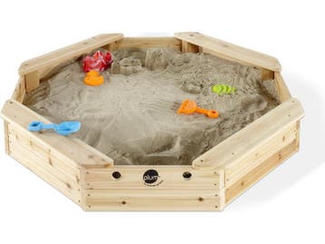 Plum Treasure Beach - Houten zandbak - 116 x 116 cm - Bruin, Kinderen en Baby's, Verzenden, Nieuw