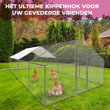 MaxxPet Kippenren - kippenhok metaal - 3x6x2m (Kippenhokken), Ophalen of Verzenden, Nieuw