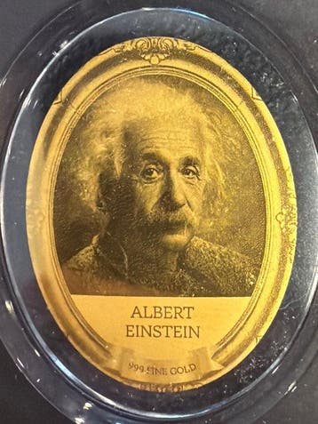 Tsjaad. 5000 Francs Albert Einstein, 1/200 Oz (.999) mit CoA