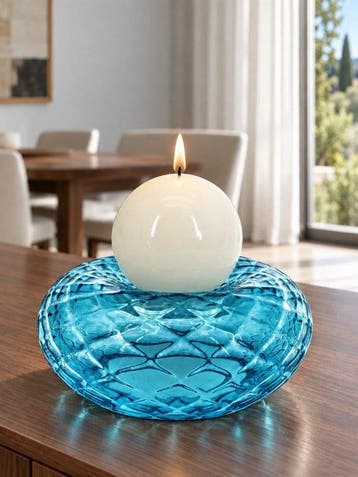 Porte-bougie pour chauffe-plat - Verre de Murano -, Antiquités & Art
