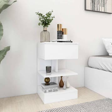 vidaXL Nachtkastjes 2 st 40x35x65 cm bewerkt hout wit, Maison & Meubles, Verzenden