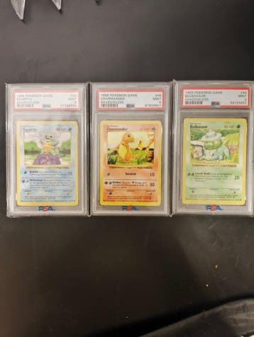 Pokémon - 3 Graded card - Charmander, Bulbasaur, Chansey -, Nieuw