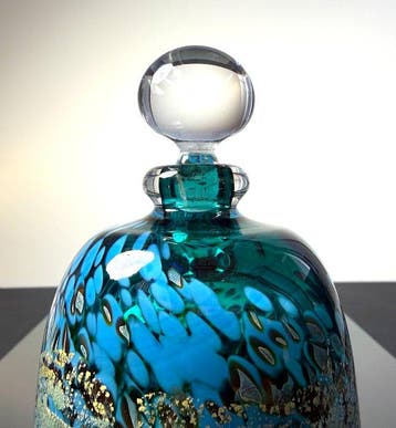 Maxence Parot - Vase - Flacon unique couleurs Opaline Argent