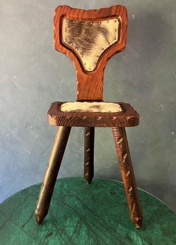Stoel - Hout - Spaanse Brutalistische stoel, Antiek en Kunst