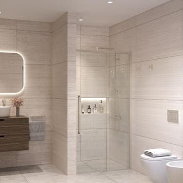 Nisdeur Sanivo Nova Soft Close 100x200 cm RVS Look Helder, Doe-het-zelf en Bouw, Ophalen of Verzenden, Nieuw, Douche