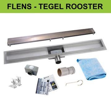 Aanbieding: Wiesbaden RVS Douchegoot | Tegelrooster | Flens, Ophalen of Verzenden, Nieuw, Douche