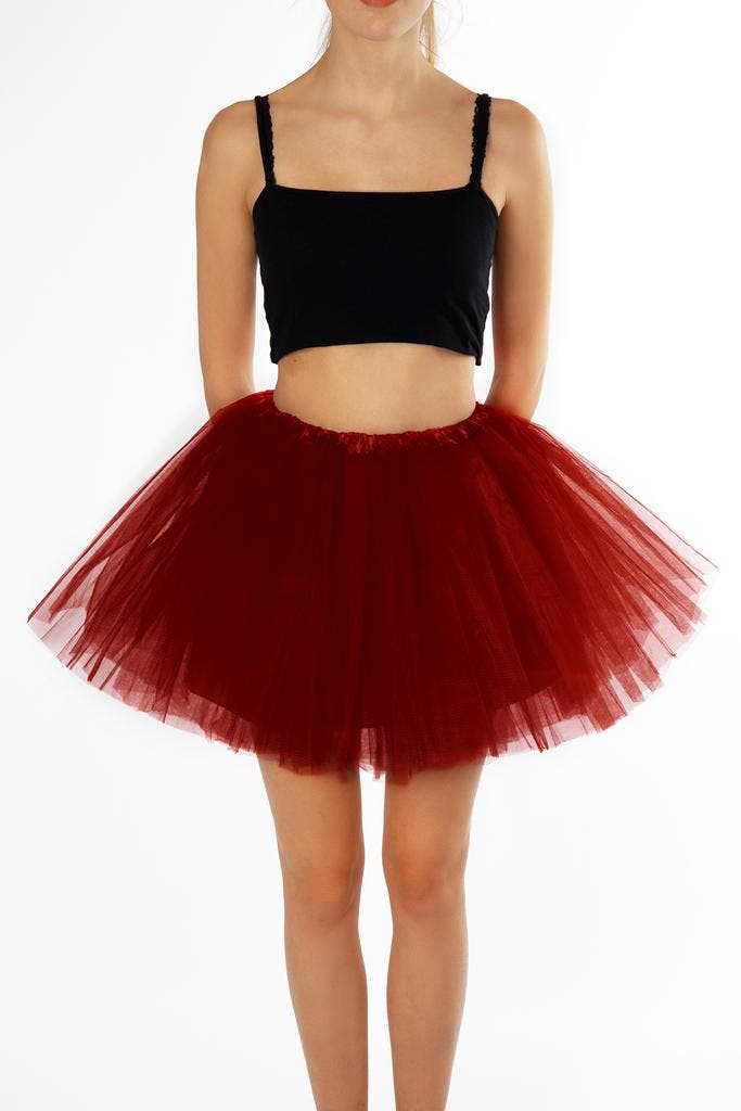 KIMU® Tutu Donkerrood Tule Rokje M L 164 170 176 Bordeauxroo, Kleding | Dames, Carnavalskleding en Feestkleding, Nieuw, Ophalen of Verzenden