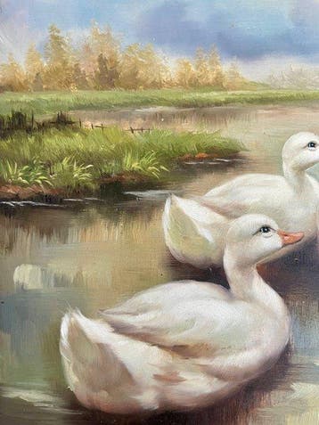 Britse school (XX) - Canards sur la marre