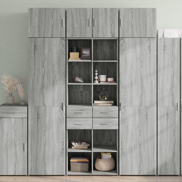 vidaXL Opbergkast 70x42,5x225 cm bewerkt hout grijs sonoma, Verzenden