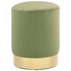 vidaXL Kruk fluweel 28 x 36 cm mosterdgroen en goudkleurig, Huis en Inrichting, Stoelen, Verzenden, Nieuw