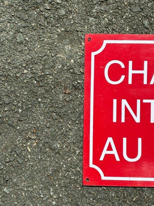 Chantier Interdit Au Public - Plaque - Metaal, Antiquités & Art, Antiquités | Assiettes décoratives & Carrelages