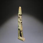 Oud-Egyptisch Faience Amulet van de god Nefertem / Nefertem., Verzamelen