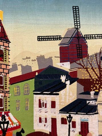French Naïf School (1960s) - Two Views of Montmartre
