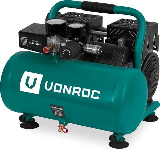 2dekans | VONROC Compressor – Olievrij & Stil – 128 l/min –, Bricolage & Construction, Outillage | Autres Machines, Enlèvement ou Envoi