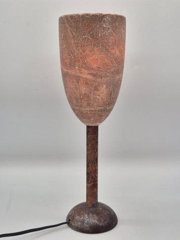 Tafellamp - Steen - Alabaster kelk-lamp – Tafellamp –, Antiek en Kunst, Curiosa en Brocante