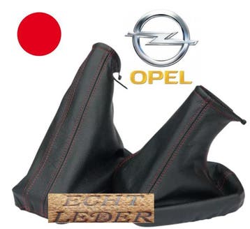 Echt Lederen Handrem en Pookhoes OPEL Corsa C 2000-2006 Rood, Verzenden