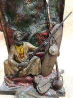 Franz Bergmann - sculptuur, Seated Arab in front of his tent, Antiek en Kunst