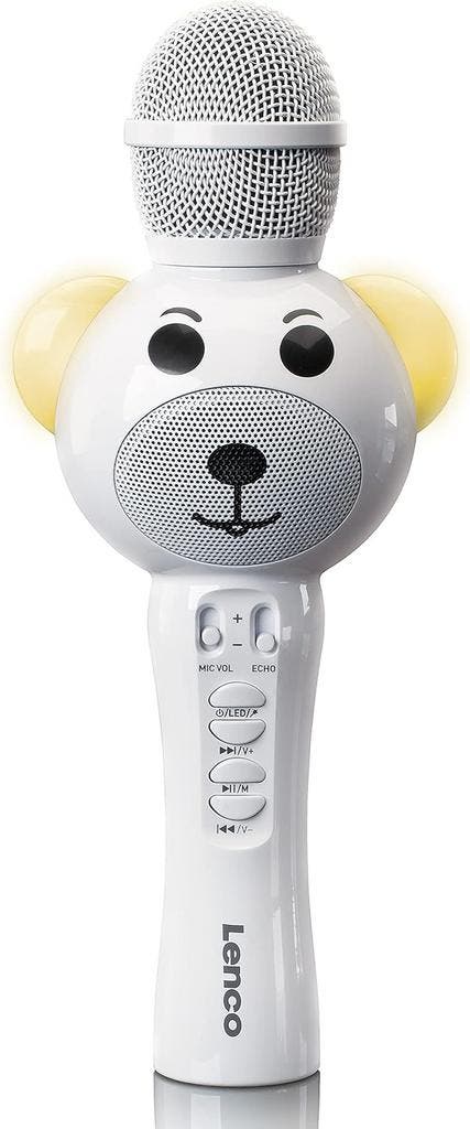 Karaoke Microfoon – met Bluetooth - Wit – Lenco - BMC-060, Audio, Tv en Foto, Karaoke-apparatuur, Nieuw, Verzenden