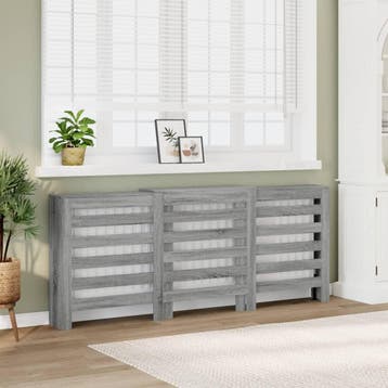 vidaXL Radiatorombouw 205x21,5x83,5 cm bewerkt hout grijs, Verzenden