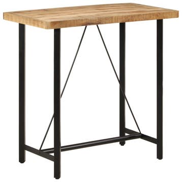 vidaXL Bartafel 110x55x107 cm massief mangohout en ijzer, Huis en Inrichting, Verzenden, Nieuw