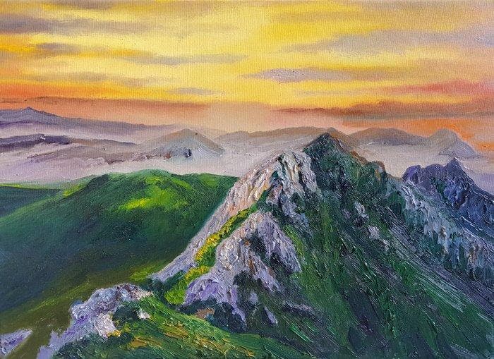 Stanislav Kunchev 1984 - “Dreams over Anboto”, Antiquités & Art, Art | Peinture | Moderne