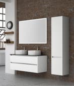 CITY / Hoogglans wit GREEPLOOS Badmeubel Met Waskom 120 Cm (, Ophalen of Verzenden, Nieuw