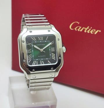 Cartier - Santos Medium Green - WSSA0061 - Homme -, Nieuw