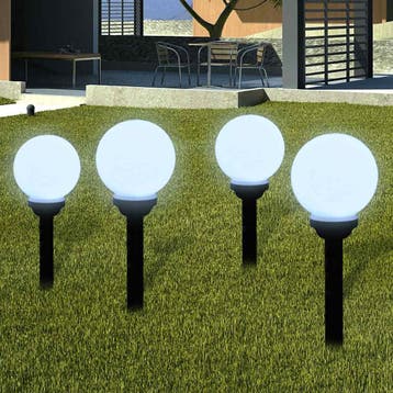 vidaXL Tuinpadlampen 4 st met grondpin LED 15 cm, Verzenden