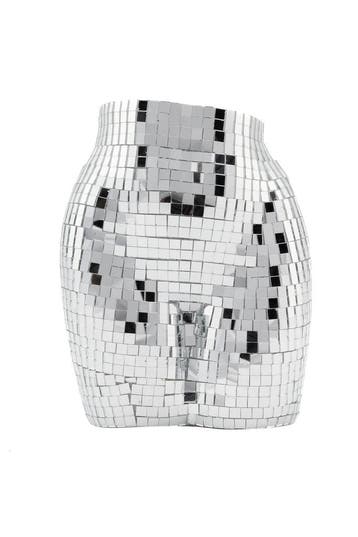 KIMU® Bloempot Spiegeltjes Vrouw Billen Zilver Pot Potje Pla, Ophalen of Verzenden, Nieuw