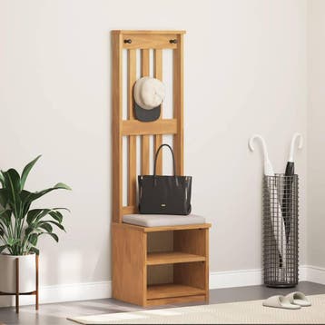 vidaXL Kapstok SANDNES 45x40x159,5 cm massief grenenhout, Verzenden, Nieuw