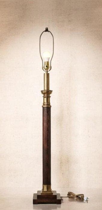 Een schitterend vintage vloerlamp - Lamp - Brons, Hout, Nieuw
