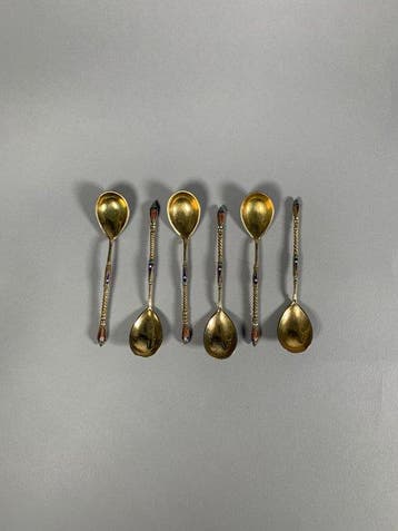 Lepel - .875 (84 Zolotniki) zilver, Antiek en Kunst