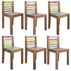 vidaXL Eetkamerstoelen 6 st massief gerecycled hout, Huis en Inrichting, Verzenden, Nieuw