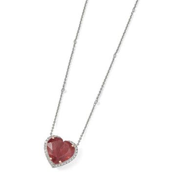 Halsketting - 14 karaat Witgoud - 7.94ct. tw. Toermalijn -, Nieuw