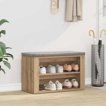 vidaXL Schoenrek 75 x 35 x 45 cm Bewerkt hout artisanaal, Huis en Inrichting, Verzenden, Nieuw