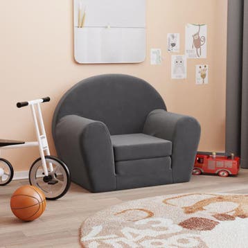 vidaXL Kinderslaapbank zacht pluche antracietkleurig, Kinderen en Baby's, Verzenden, Nieuw