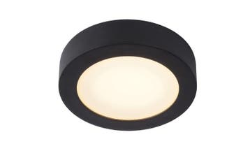 Lucide BRICE-LED - Badkamerlamp zwart 18cm rond dimbaar, Verzenden, Nieuw