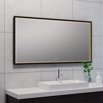 LED Spiegel 120x60cm | 30W | Dimbaar & Verwarming | Zwart, Maison & Meubles, Accessoires pour la Maison | Miroirs, Verzenden