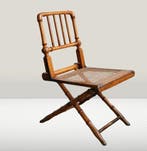 Chaise pliante - Bois effet bambou