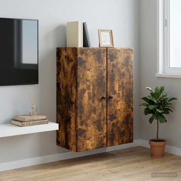 vidaXL Wandkast 66 x 34,5 x 90 cm Bewerkt hout Gerookt eiken, Verzenden, Nieuw