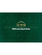 1986 LOTUS ESPRIT TURBO BROCHURE ENGELS, Nieuw
