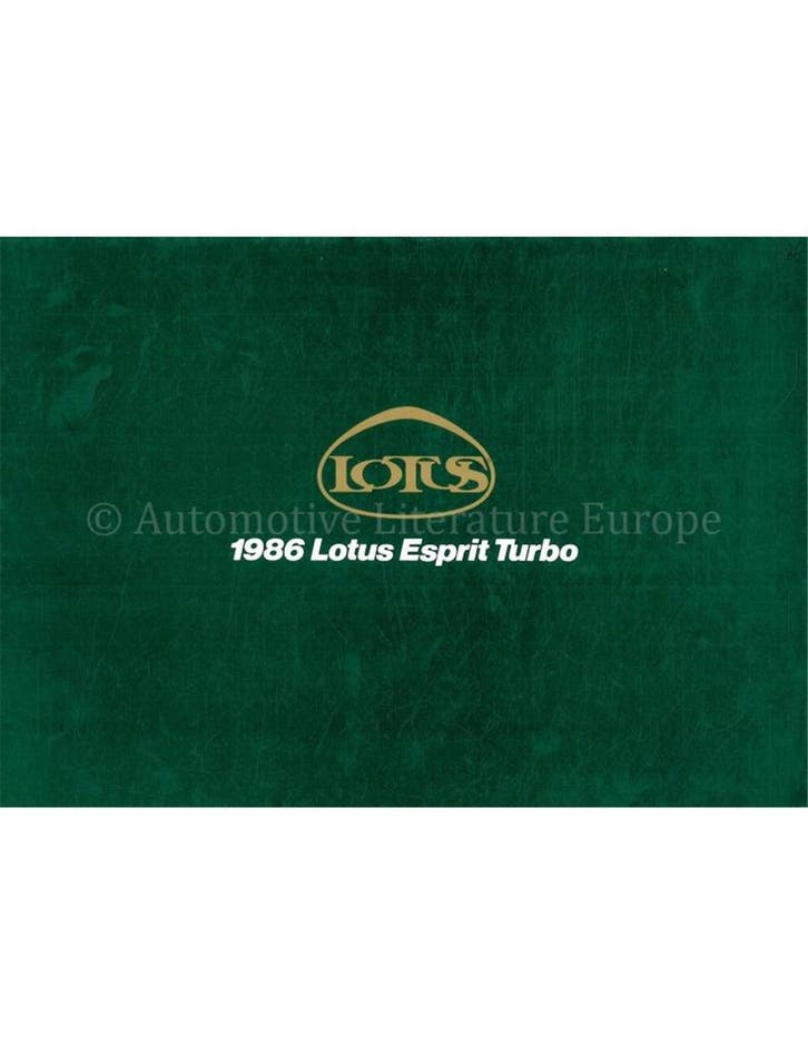 1986 LOTUS ESPRIT TURBO BROCHURE ENGELS, Livres, Autos | Brochures & Magazines