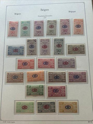 Belgique 1940/1947 - Collection de timbres ferroviaires sur