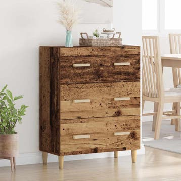vidaXL Dressoir Oudhout 69,5 x 34 x 90 cm Bewerkt hout, Maison & Meubles, Armoires | Dressoirs, Verzenden
