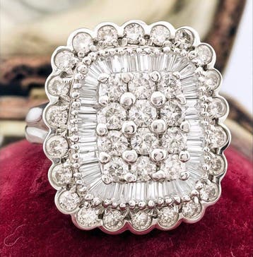 Ring - 18 karaat Witgoud Diamant (Natuurlijk), Nieuw